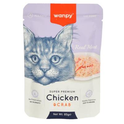Wanpy Tavuklu Yengeçli Yaş Kedi Maması 85 gr - 1