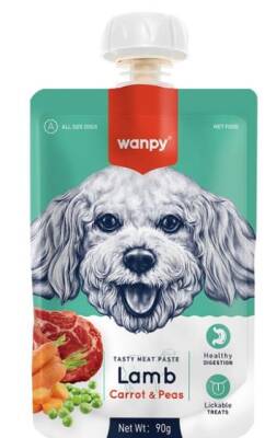 Wanpy Taze Kuzulu ve Havuçlu Köpek Et Ezmesi 90 gr (4 AL 3 ÖDE) - 1