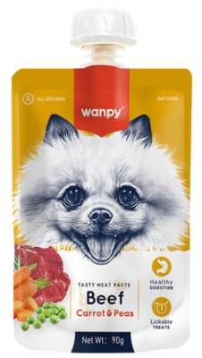 Wanpy Taze Sığır Etli ve Havuçlu Köpek Et Ezmesi 90 gr (4 AL 3 ÖDE) - 1
