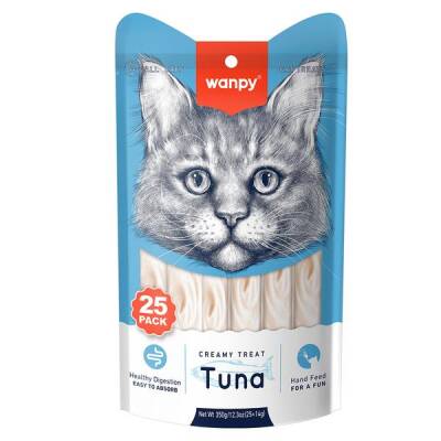 Wanpy Ton Balıklı Krema Sıvı Krema Kedi Ödülü 14 gr X 25 Adet - 1