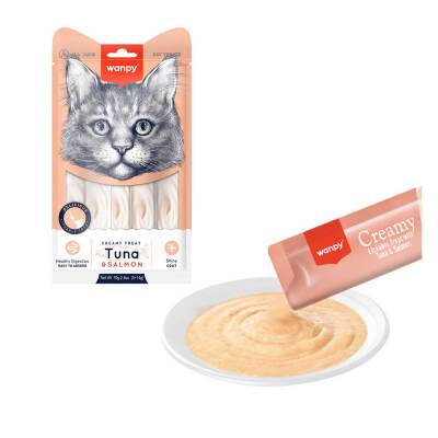 Wanpy Ton ve Somonlu Sıvı Kedi Ödül 5 X 14 gr - 1