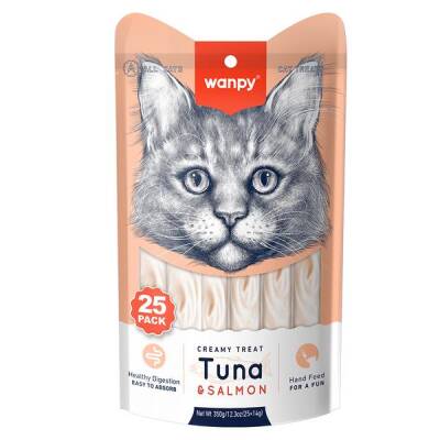Wanpy Ton & Somon Krema Kedi Ödülü 14 gr X 25 Adet - 1