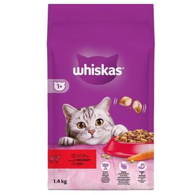 Whiskas Biftekli Ciğerli Yetişkin Kedi Maması 1,4 kg - 1