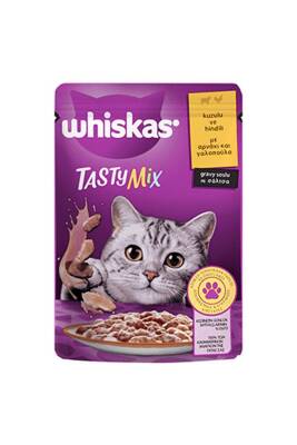 Whiskas Pouch Tasty Mix Sos İçinde Kuzulu ve Hindili Yetişkin Kedi Konservesi 85 gr - 1