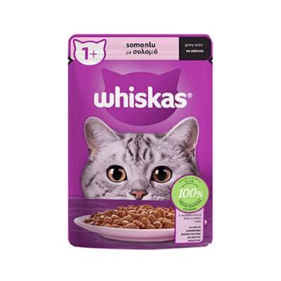 Whiskas Pouch Somon Balıklı Yetişkin Kedi Konservesi 85 gr X 28 Adet - 1